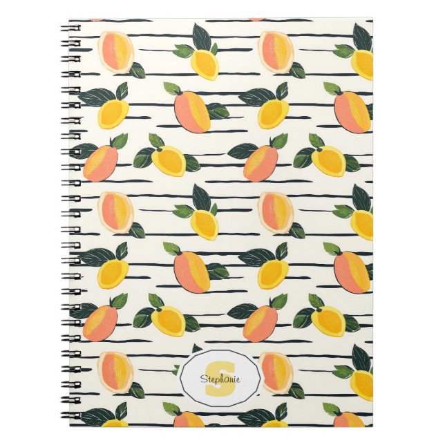 Watercolor Mango Pattern with Green Leaves (2) Notebook (Front)