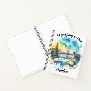 Watercolor map focusing on Michigan Notebook