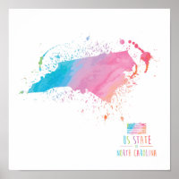 Watercolor Map | North Carolina