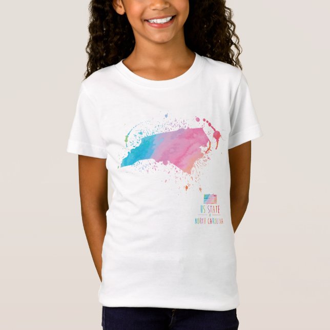 Watercolor Map | North Carolina T-Shirt (Front)