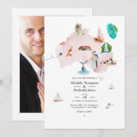 Watercolor Map of Australia Destination Wedding