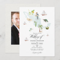Watercolor Map of Mexico Destination Wedding Photo