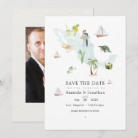 Watercolor Map of Mexico Destination Wedding Photo