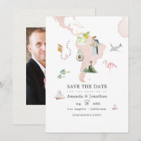 Watercolor Map of Rio Destination Wedding Photo