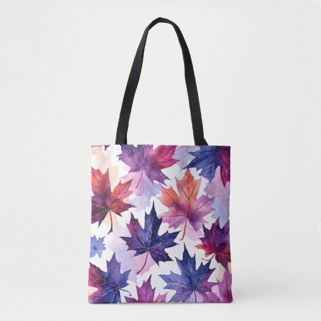 Watercolor Maple Leaf artistic Tote Bag (Front)