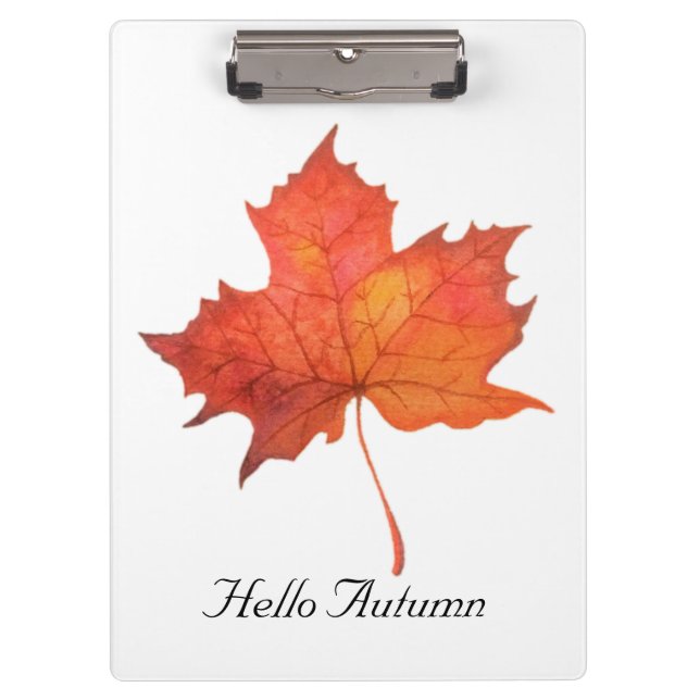 Watercolor Maple Leaf Clipboard (Front)