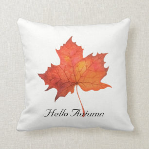Watercolor Maple Leaf Cushion