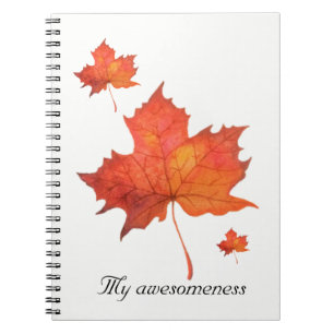 Watercolor Maple Leaf Spiral Notebook