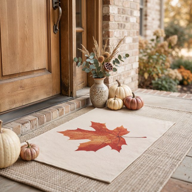 Watercolor Maple Leaf Thanksgiving Welcome Doormat (Creator Uploaded)