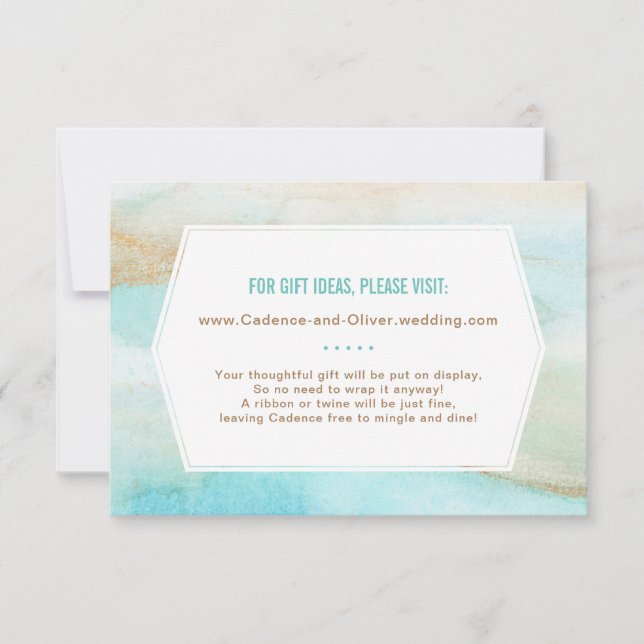 Watercolor Marble Bridal Shower Information Card (Front)