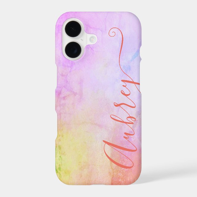 Watercolor Marble Ombre Colour Gradient Pastel Nam iPhone Case (Back)