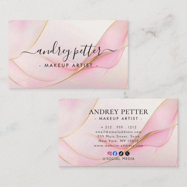 Watercolor marbled Business Card (Front/Back)