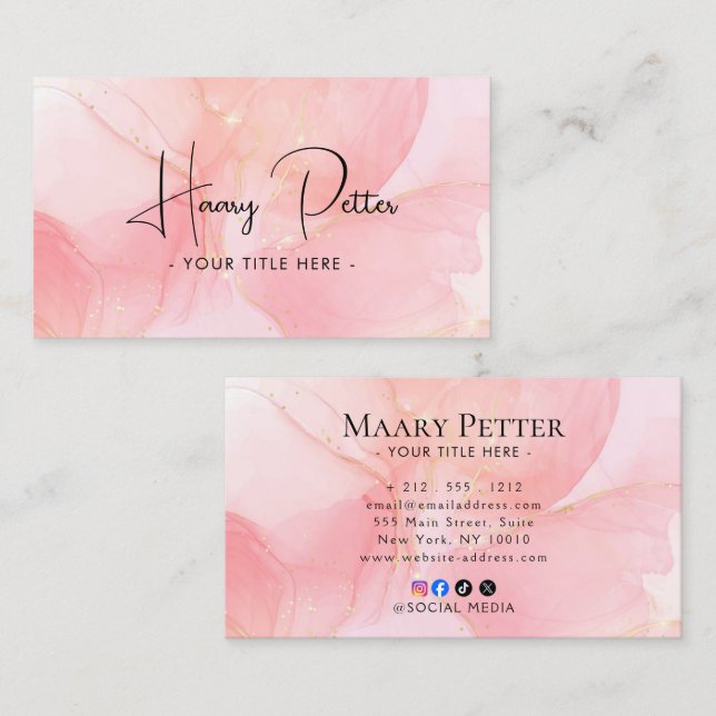 Watercolor marbled Business Card (Front/Back)