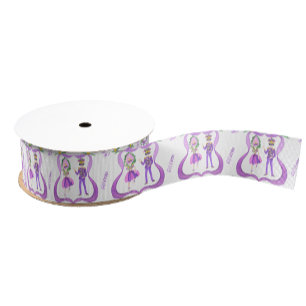 Watercolor Mardi Gras Party Grosgrain Ribbon