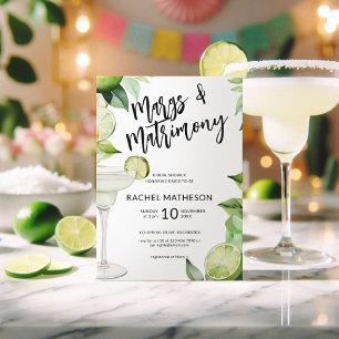 Watercolor marg and matrimony bridal shower invitation