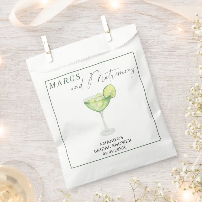 Watercolor Margarita Bridal shower  Favour Bags (Clipped)