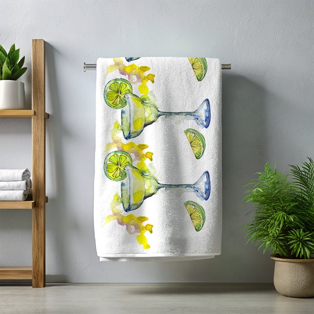 Watercolor Margarita Cocktail Summer Beach Towel (Creator Uploaded)