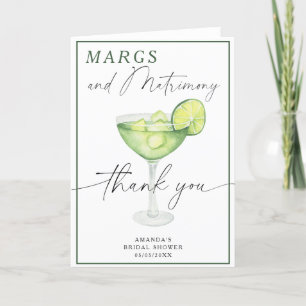 Watercolor Margarita Thank you Bridal shower  Card