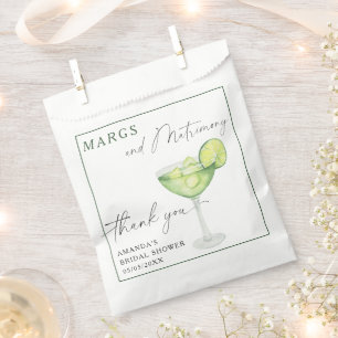 Watercolor Margarita Thank you Bridal shower Favour Bags
