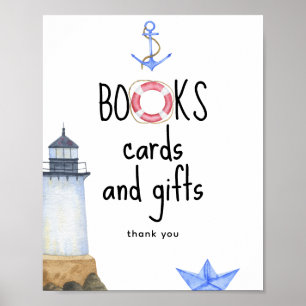 Watercolor marine - Books cards and gifts Poster