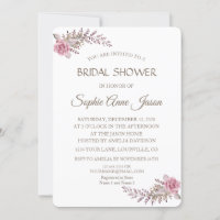 Watercolor Marsala Maroon Floral Bridal Shower