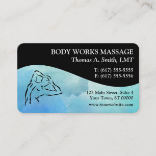 Watercolor Massage Therapy Business Cards