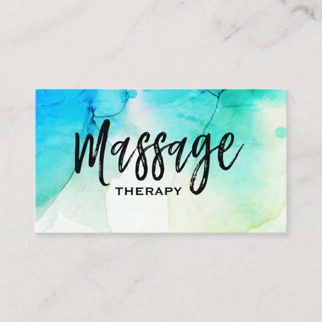 *~* Watercolor Massage Therapy Massage Therapist Business Card (Front)