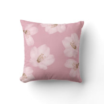Watercolor Mauve Cherry Blossom Sakura Pillow