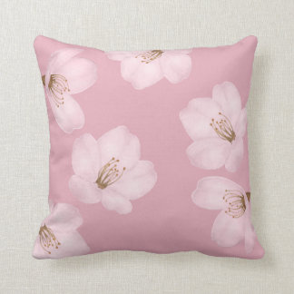 Watercolor Mauve Cherry Blossom Sakura Pillow