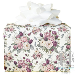 Watercolor Mauve Floral Wrapping Paper