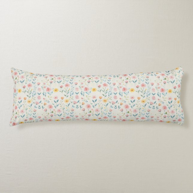 watercolor meadow bloom body cushion (Front)