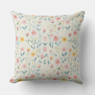 watercolor meadow bloom cushion
