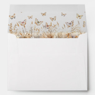 Watercolor Meadow Butterflies Envelope
