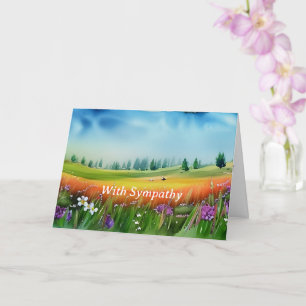 Watercolor Meadow Customisable Sympathy Card