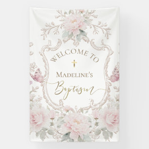  watercolor meadow flowers Baptism welcome Banner