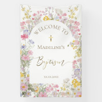  watercolor meadow flowers Baptism welcome