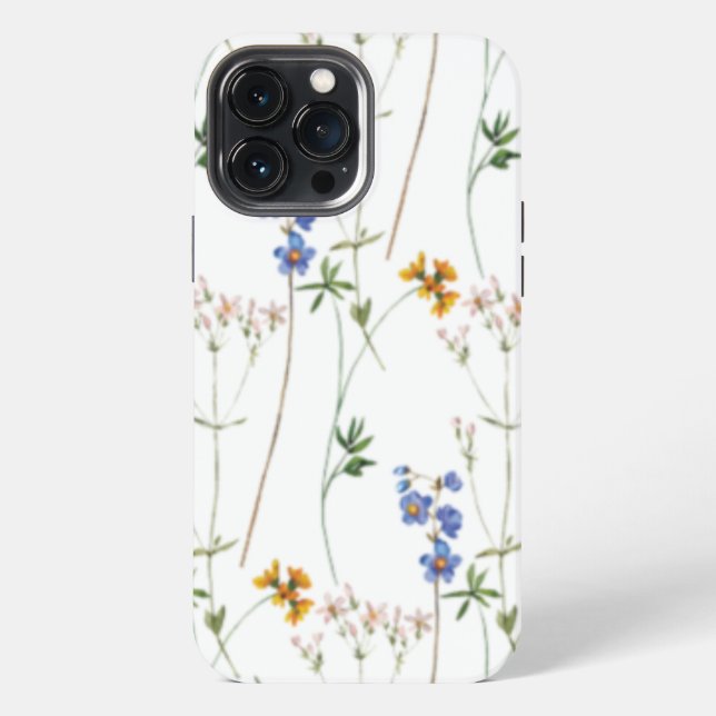 Watercolor Meadow Seamless Pattern iPhone Case (Back)