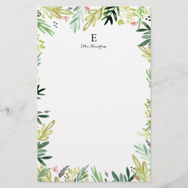 Watercolor Meadow Stationery (Front)