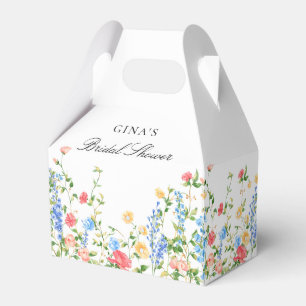 Watercolor Meadow Wildflower Boho Bridal Shower Favour Box