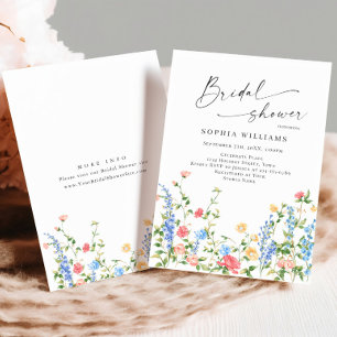 Watercolor Meadow Wildflower Boho Bridal Shower Invitation