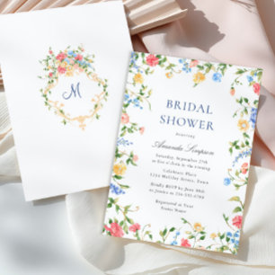 Watercolor Meadow Wildflower Boho Bridal Shower Invitation