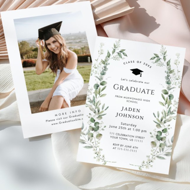 Watercolor Meadow Wildflower Boho Graduation Party Invitation (Creator Uploaded)