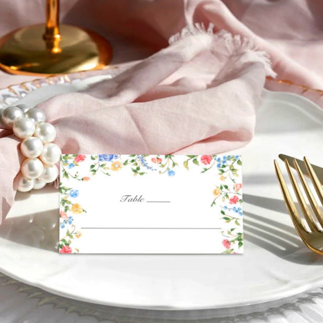 Watercolor Meadow Wildflower Boho Wedding Place Card (Creator Uploaded)
