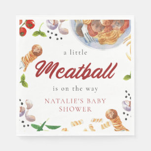 Watercolor Meatball Italian Baby Shower Napkin