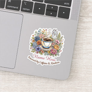 Watercolor Medical Coffee Floral Personalised Name