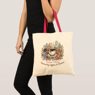 Watercolor Medical Coffee Floral Personalised Name Tote Bag