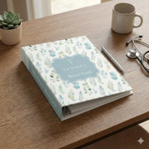 Watercolor Medical Records Binder