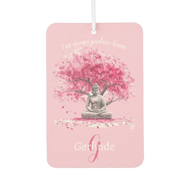 Watercolor Meditating Buddha Personalized Car Air Freshener (Front)