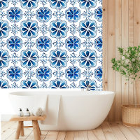 Watercolor Mediterranean Blue Tile