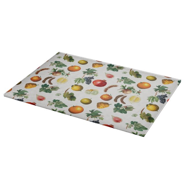 Watercolor Mediterranean Fruit Pattern Cutting Board (Corner)